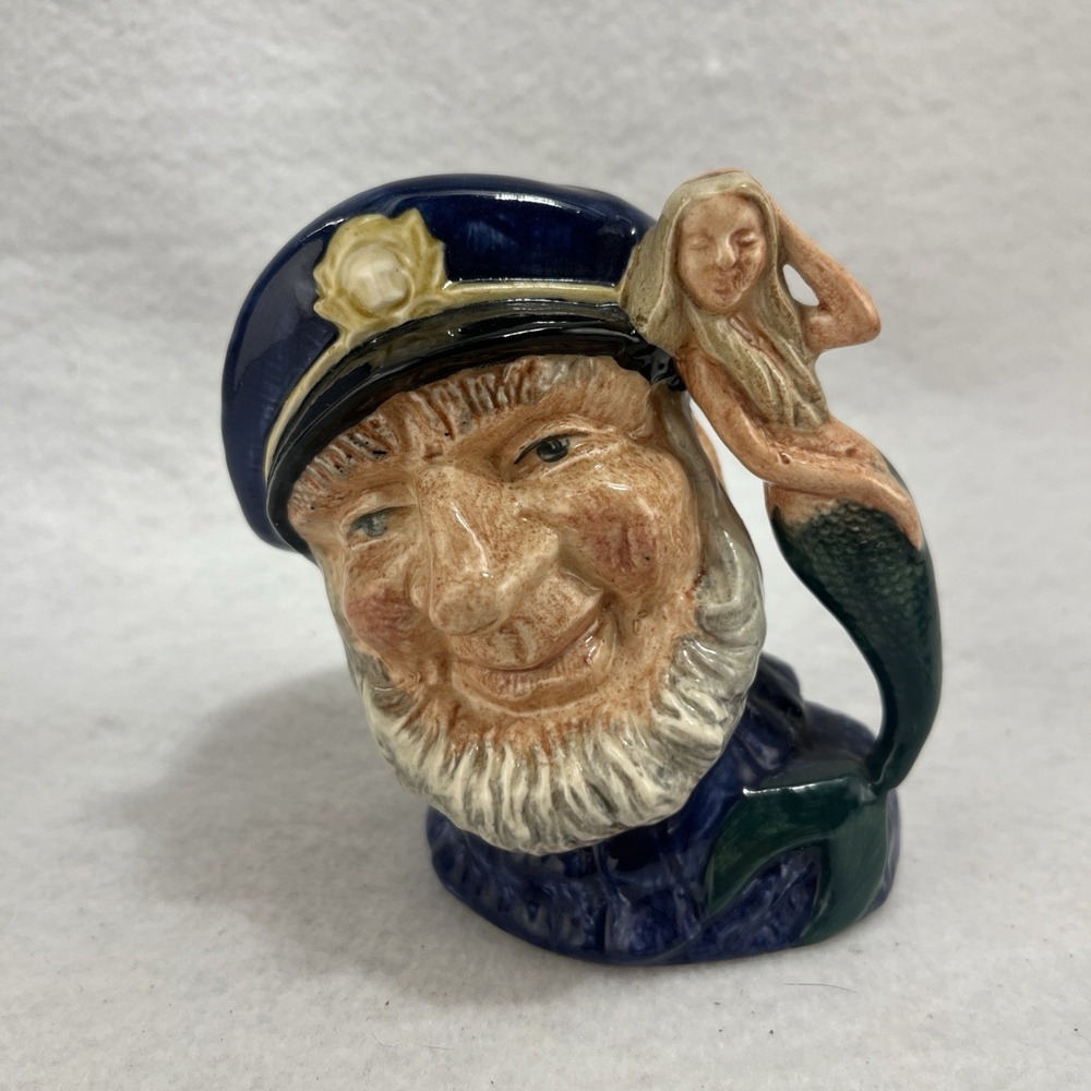 Royal Doulton Old Salt Toby Jug Made In England Mermaid And Captain-vintage 3.5"